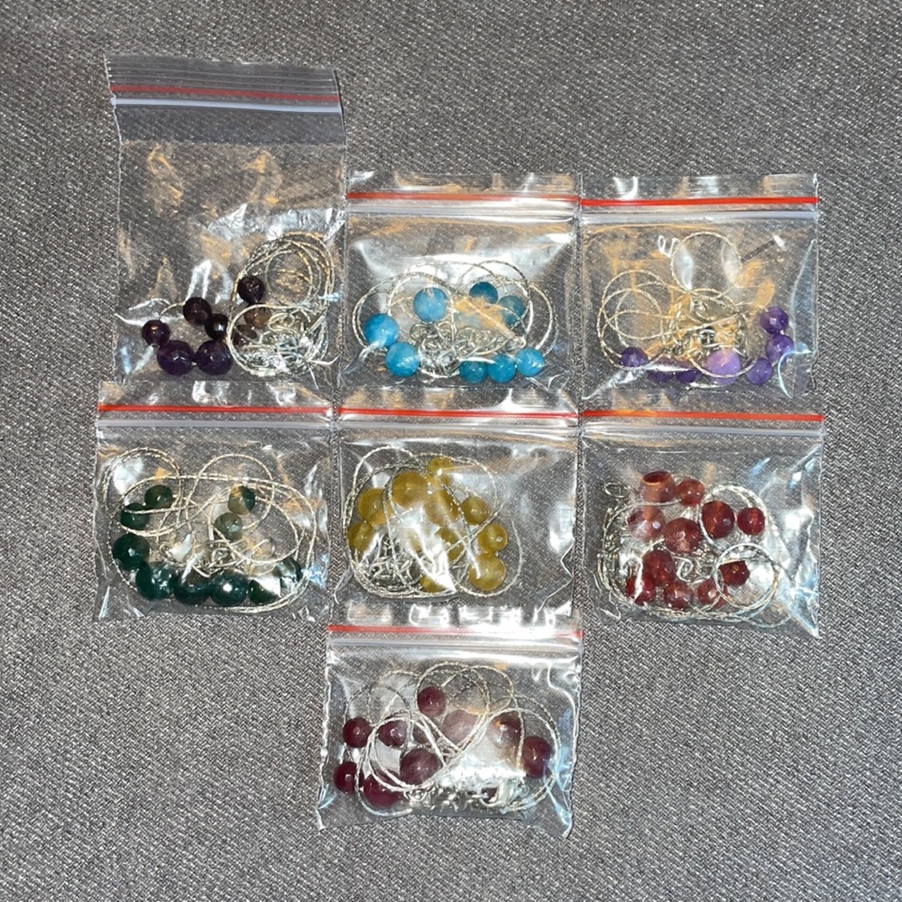 7 Chakra Necklaces. 22” length. - Picture 3 of 7